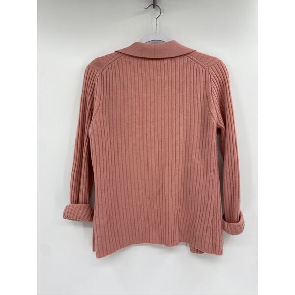 Veronica Beard Lazana Dusty Pink Cashmere Ribbed Button Front Cardigan Sweater - Picture 5 of 5